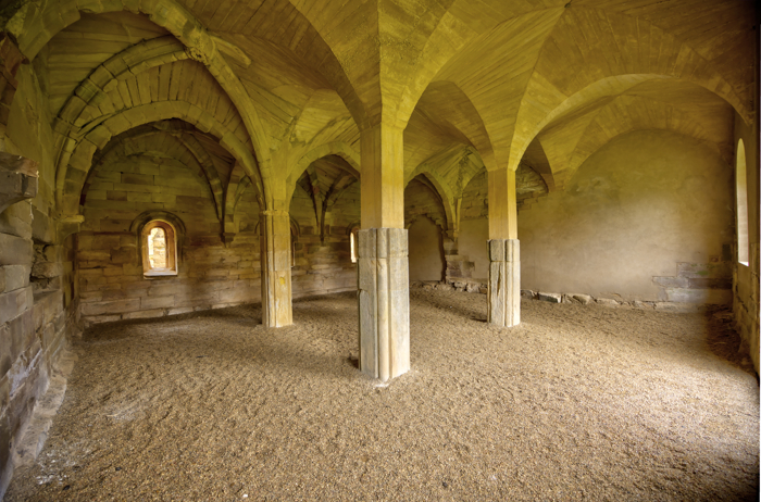Sala capitular del monasterio de Moreruela desde el ángulo Noroeste